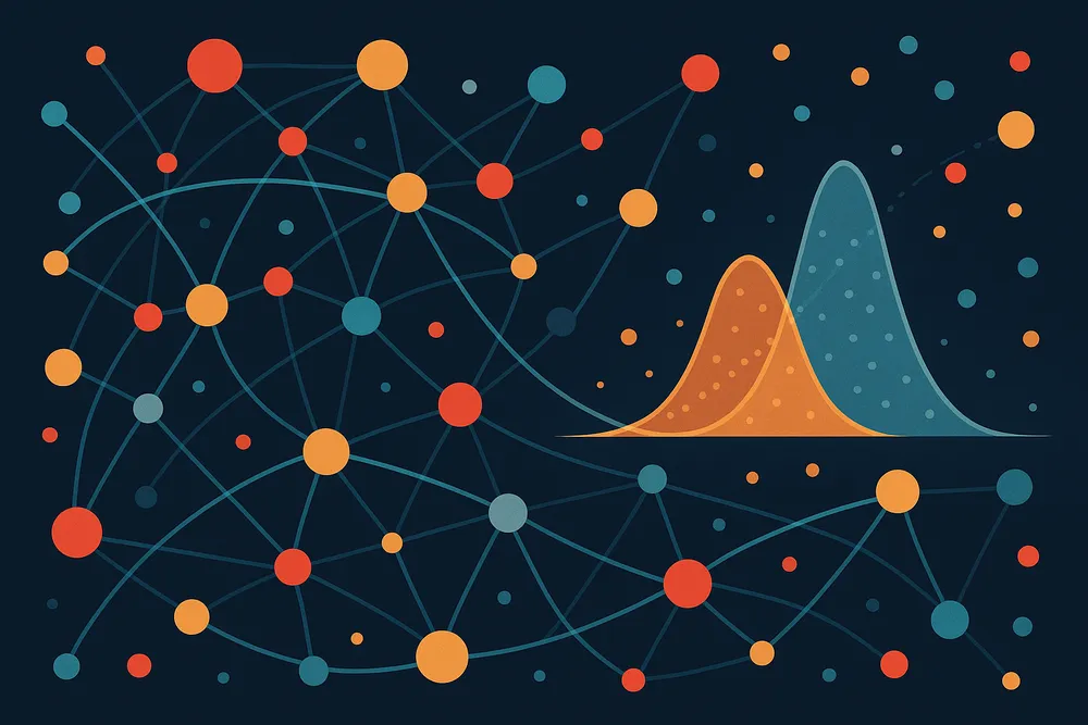 Abstract graph and probability distribution visualization